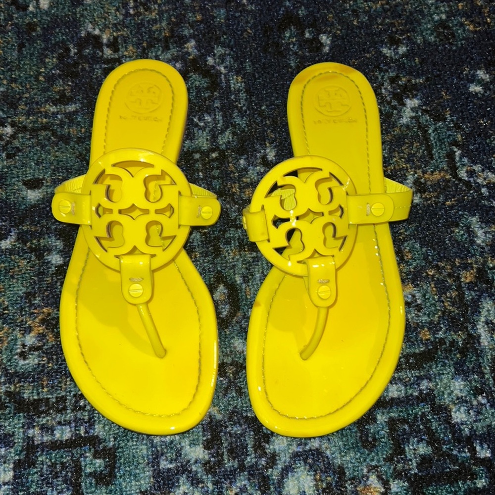 *RARE* Neon Yellow Tory Burch Miller Sandals